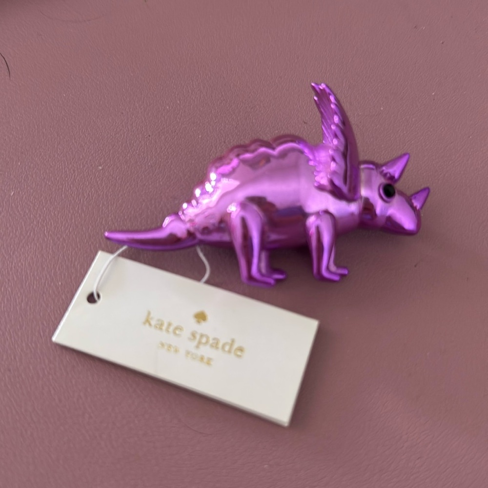 Kate Spade Vintage dinosaur triceratops Purple Multi Whimsies Brooch